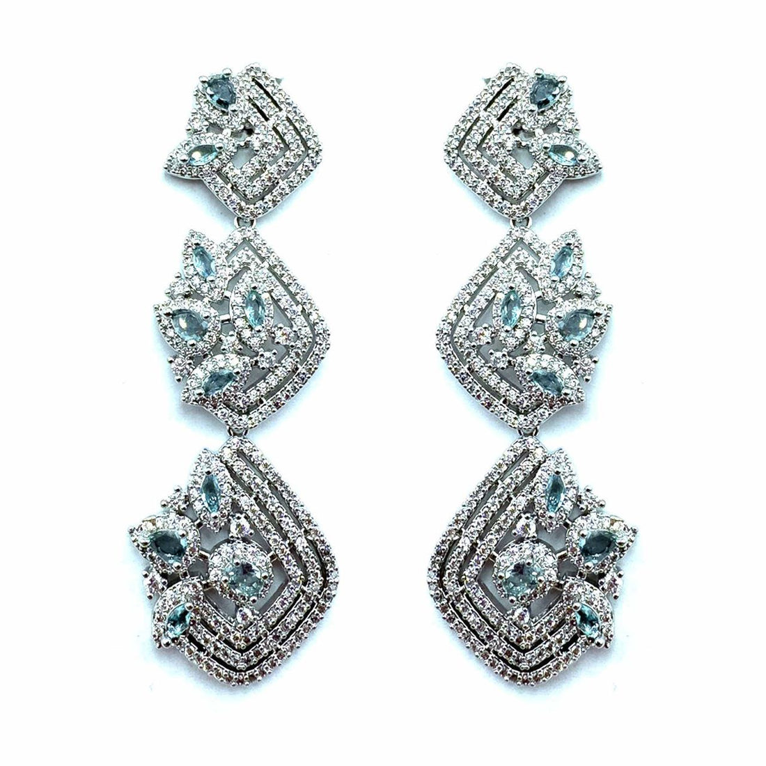 Palestro Milano Orecchini Silver - Celeste Tripudio Magico di Pavè