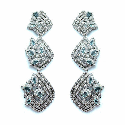 Palestro Milano Orecchini Silver - Celeste Tripudio Magico di Pavè