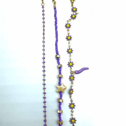 Trio cavigliere anima lilla