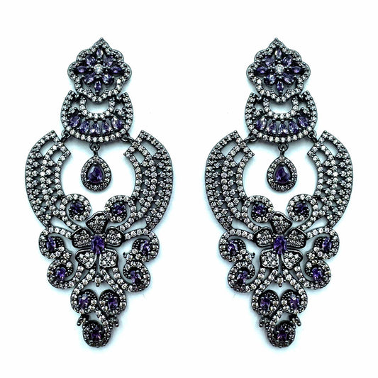 Palestro Milano Orecchini Dark Violet Armonia di Pavè