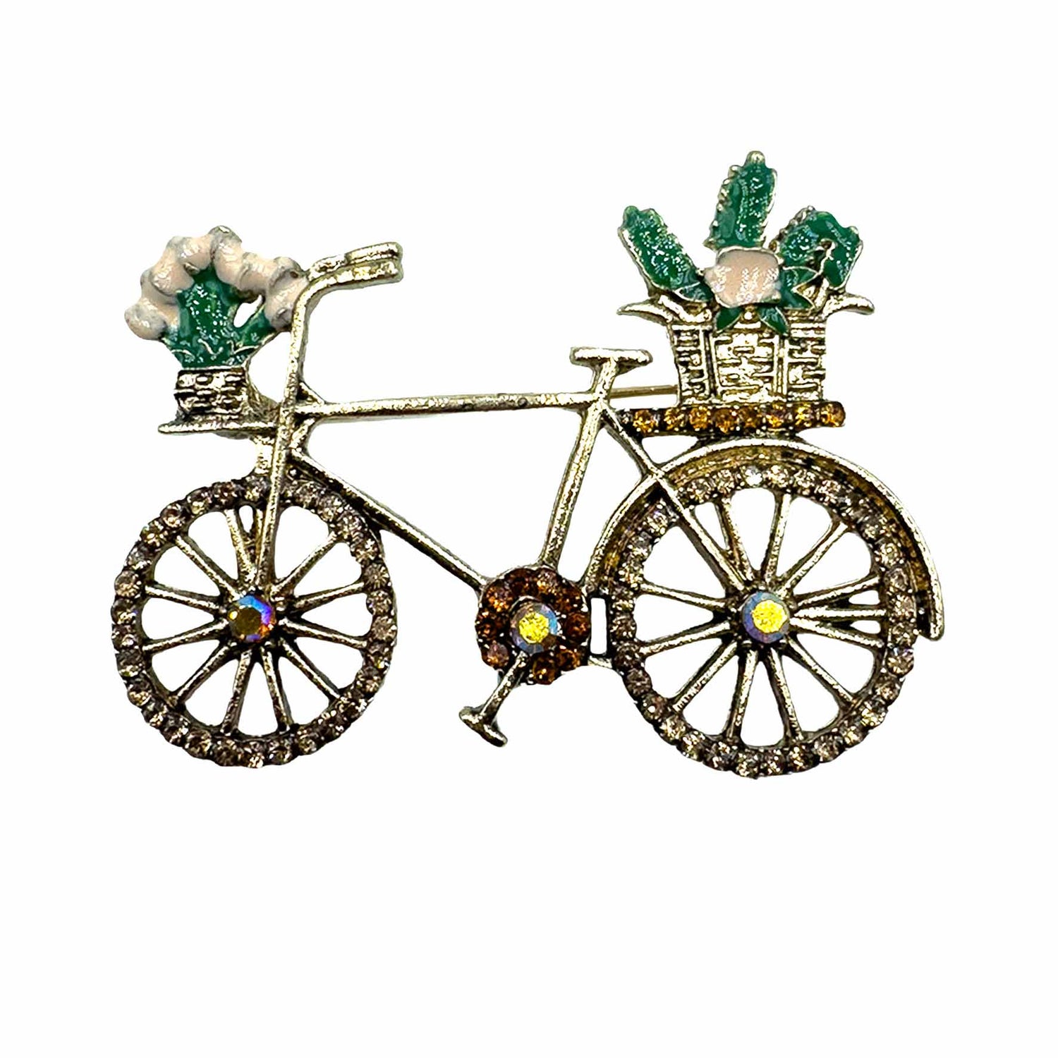 Palestro Milano Spille e spillette Champagne Bicicletta con Fiori