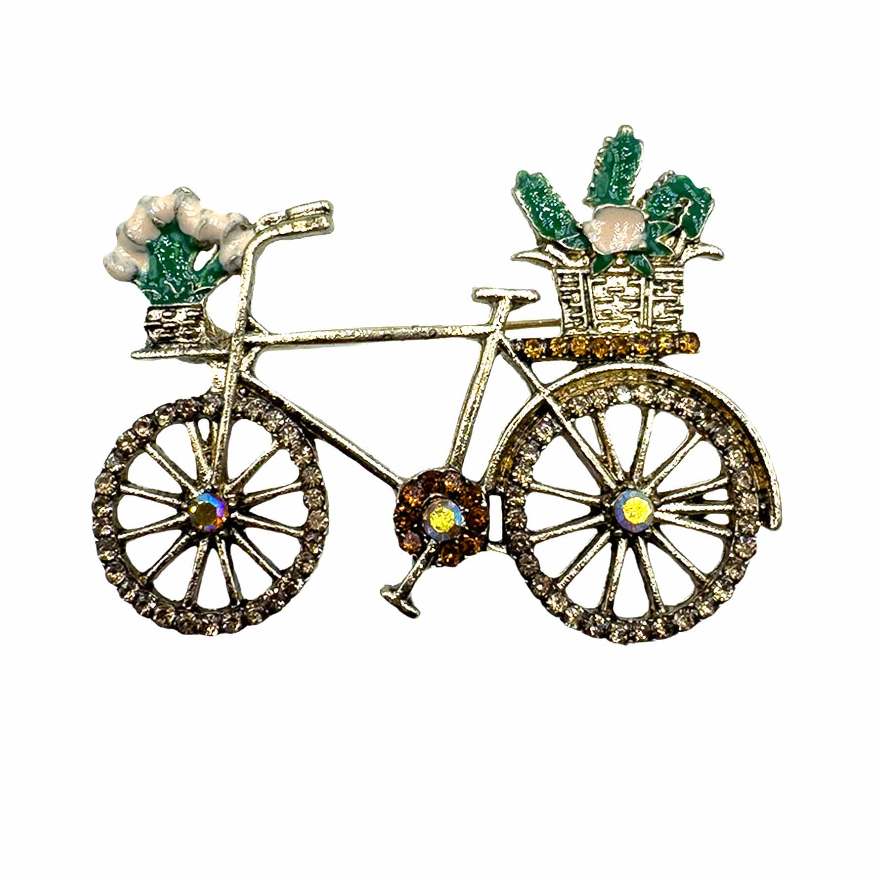 Palestro Milano Spille e spillette Champagne Bicicletta con Fiori