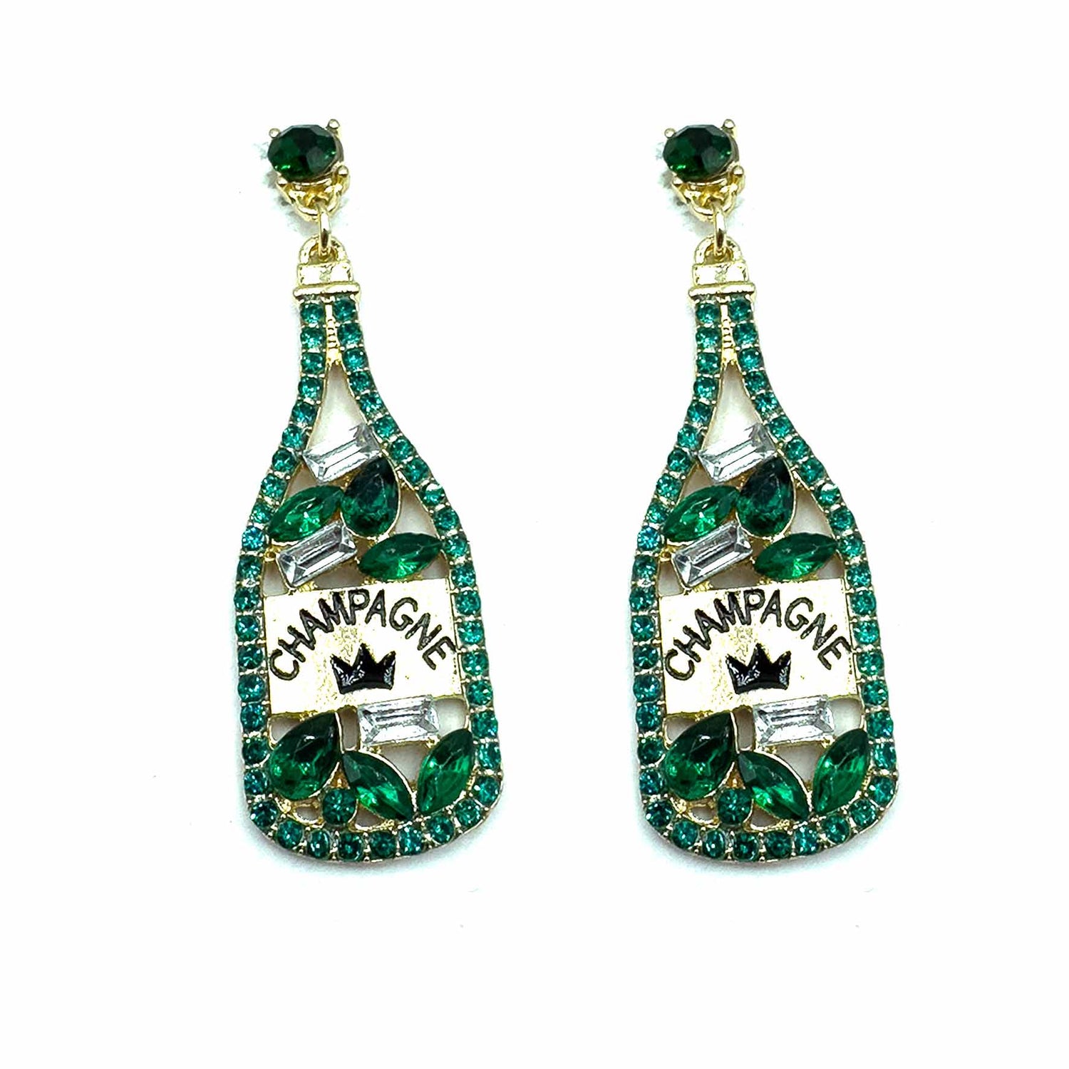 Palestro Milano Orecchini Verde Bollicine di champagne