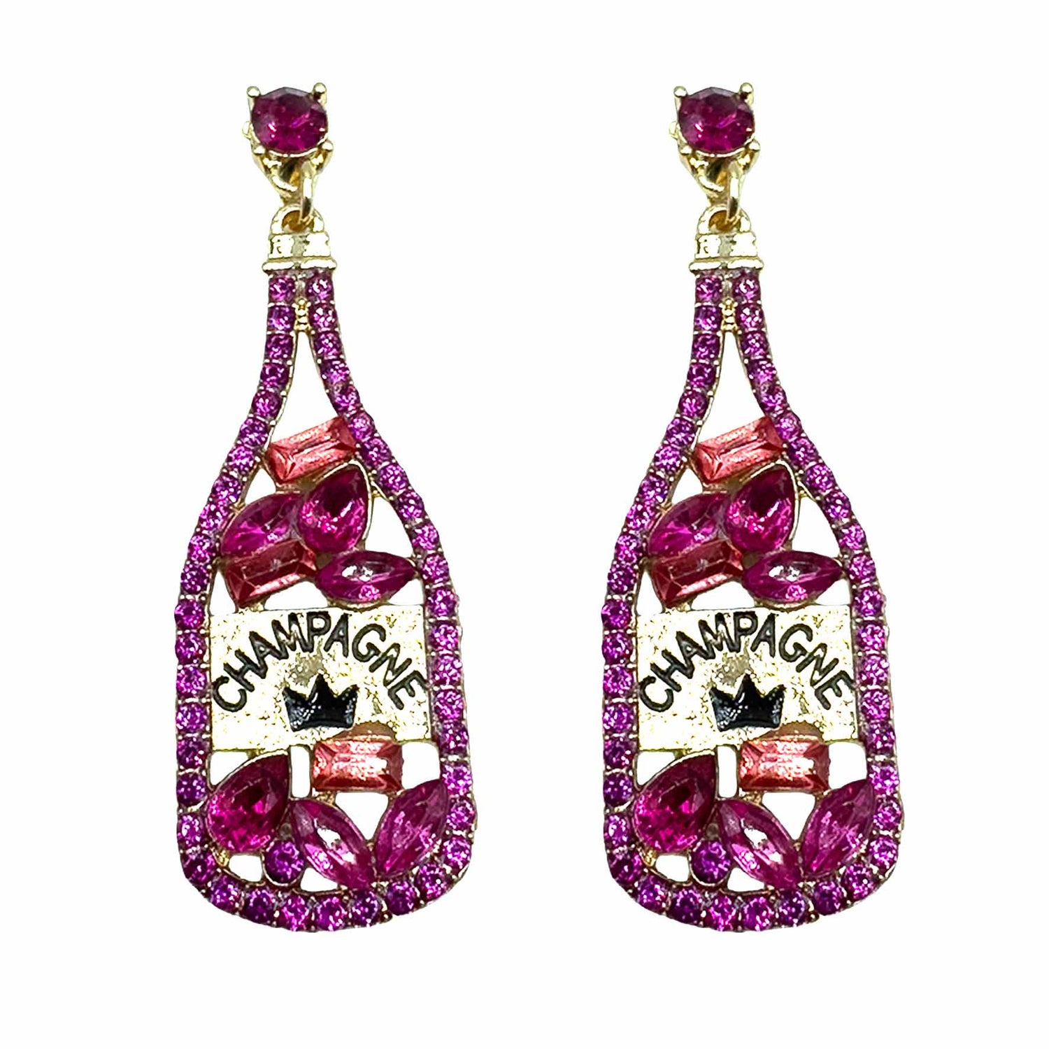 Palestro Milano Orecchini Fucsia Bollicine di champagne