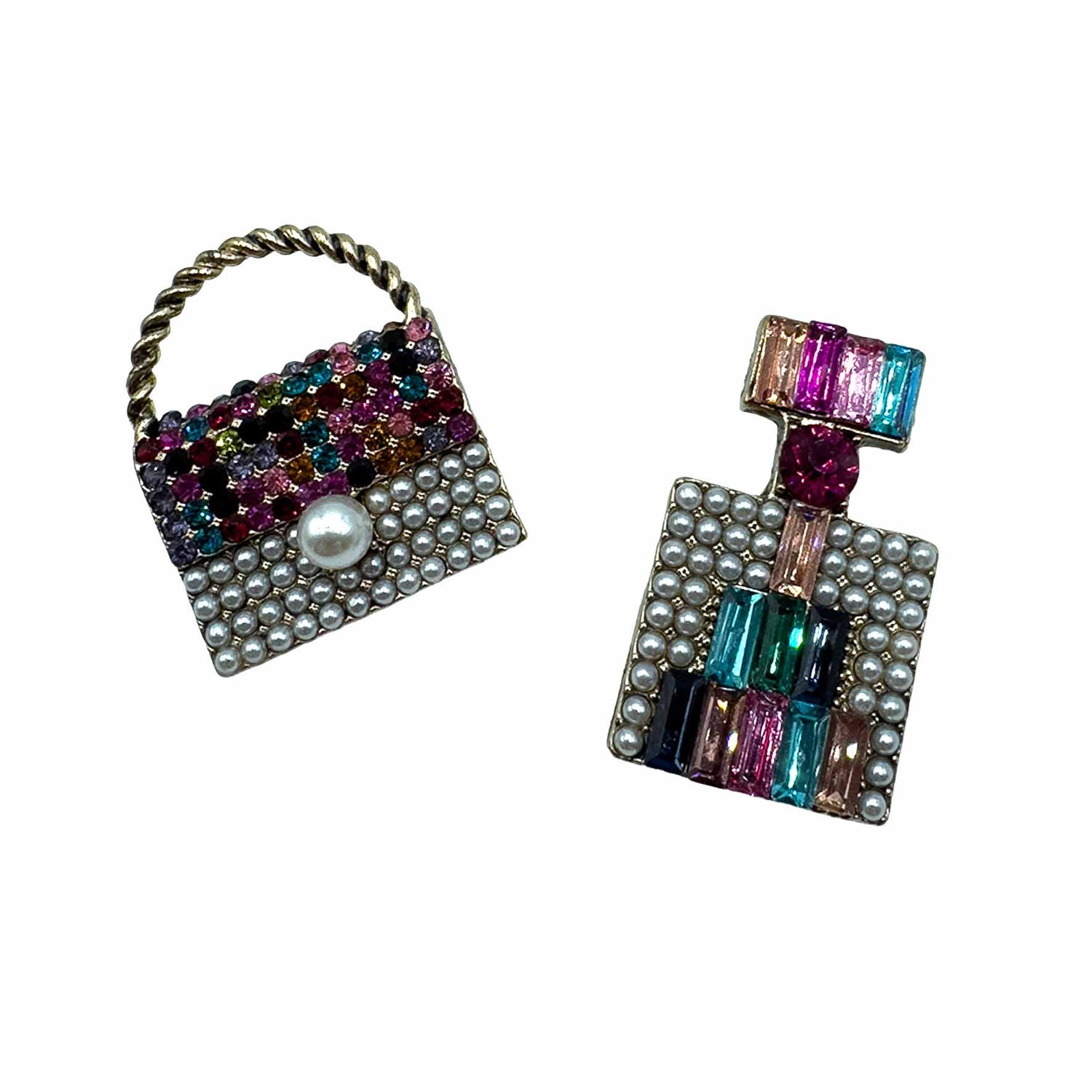 Palestro Milano Spille e spillette Multicolor Borsetta &amp; Profumo