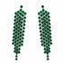 Palestro Milano Orecchini Verde Smerlado Cascata di Cristalli Pendenti