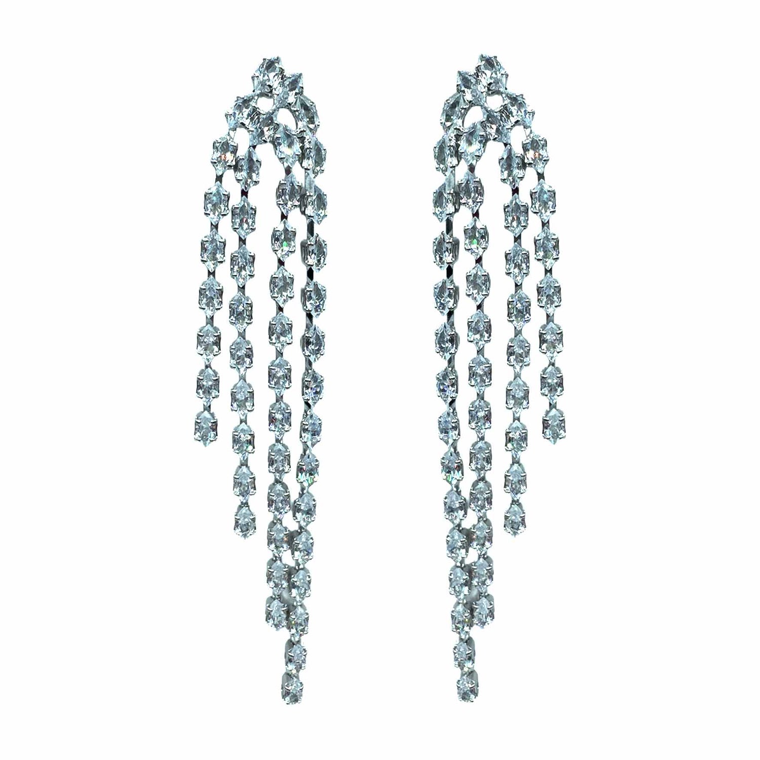 Palestro Milano Orecchini Silver Cascata di Gemme