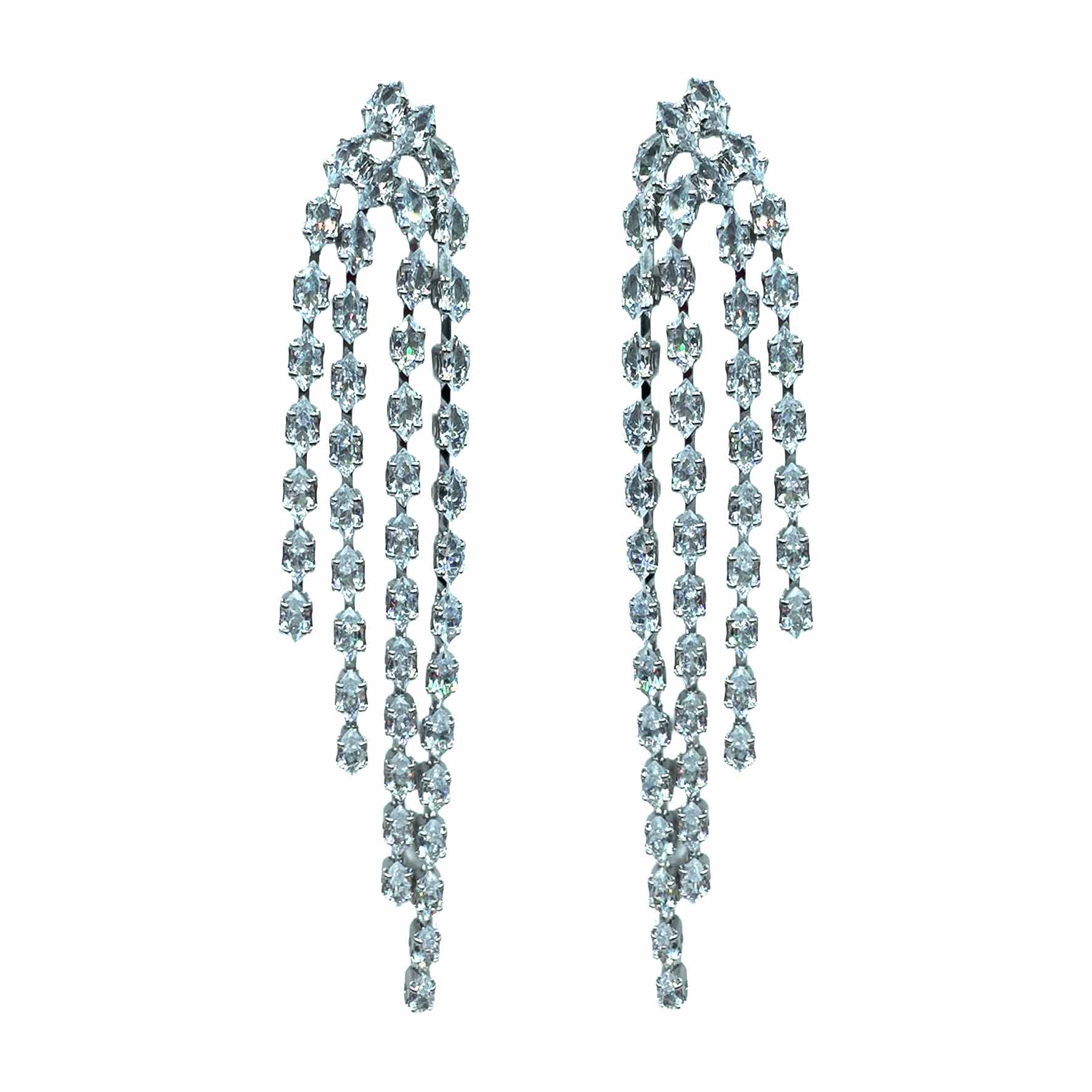 Palestro Milano Orecchini Silver Cascata di Gemme
