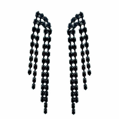 Palestro Milano Orecchini Silver -Black Cascata di Gemme