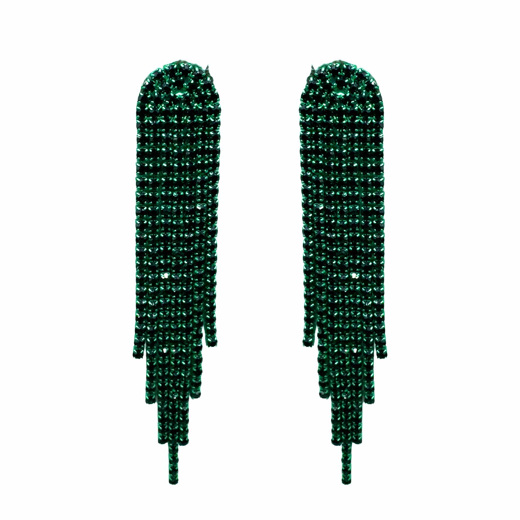 Palestro Milano Orecchini Verde Cascata di Pietre