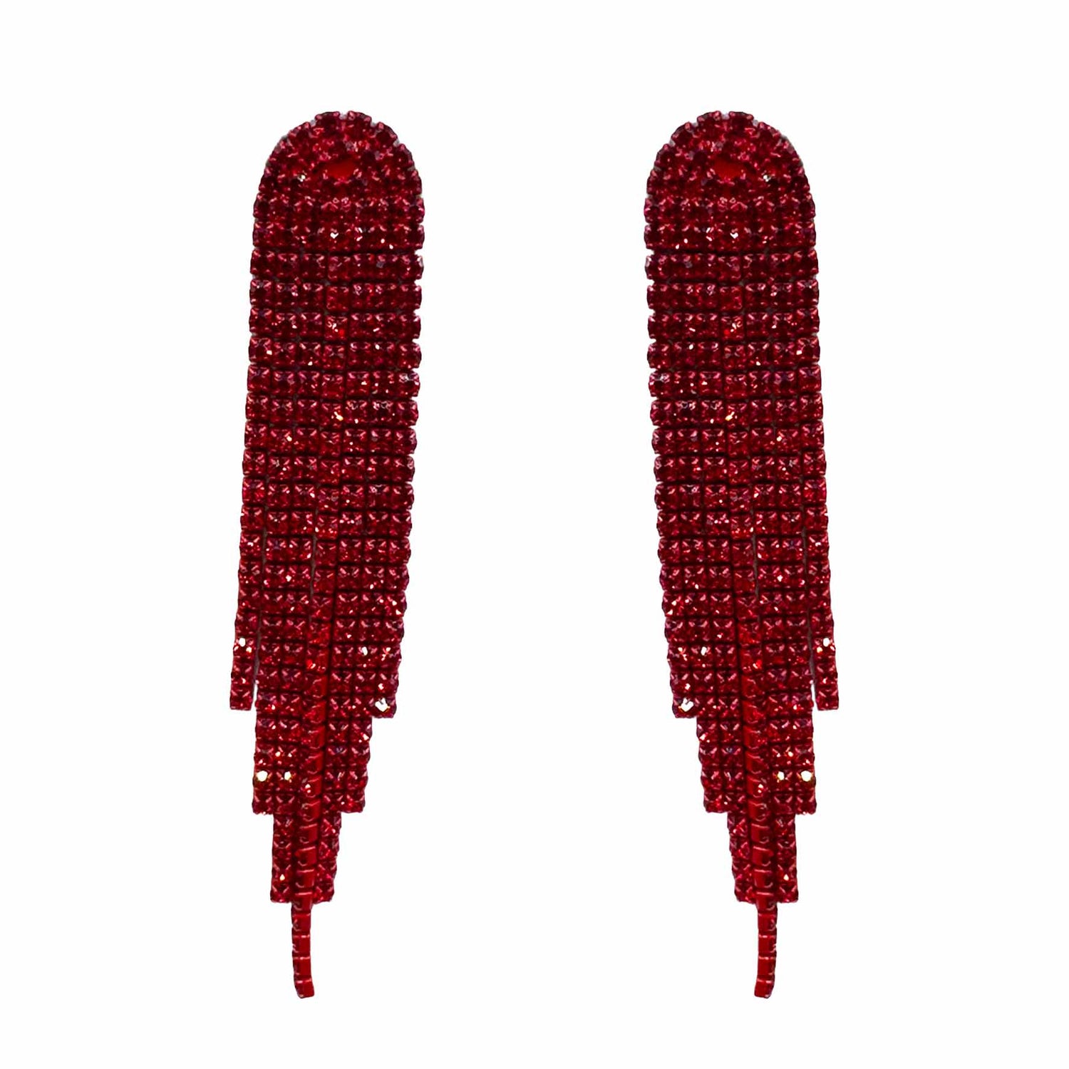 Palestro Milano Orecchini Rosso Cascata di Pietre