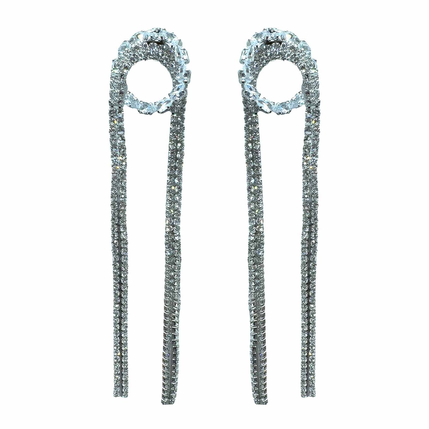 Palestro Milano Orecchini Silver Cerchio &amp; Cascata