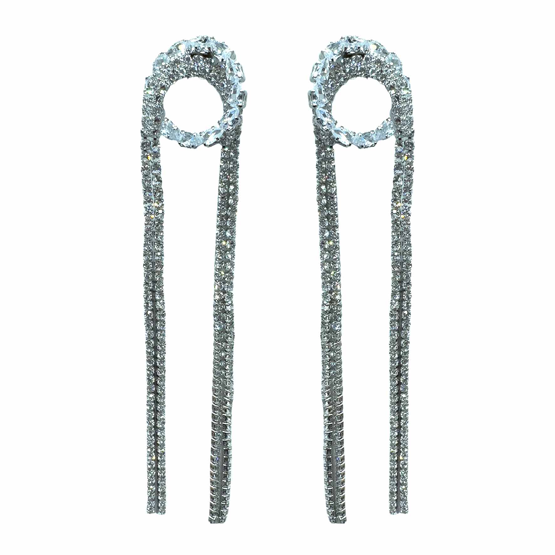 Palestro Milano Orecchini Silver Cerchio &amp; Cascata