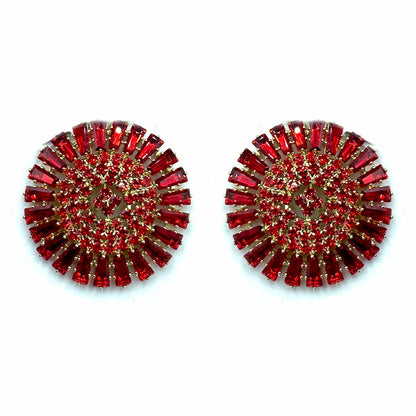 Palestro Milano Orecchini Base Gold - Rosso Cerchio Magico di Cristalli