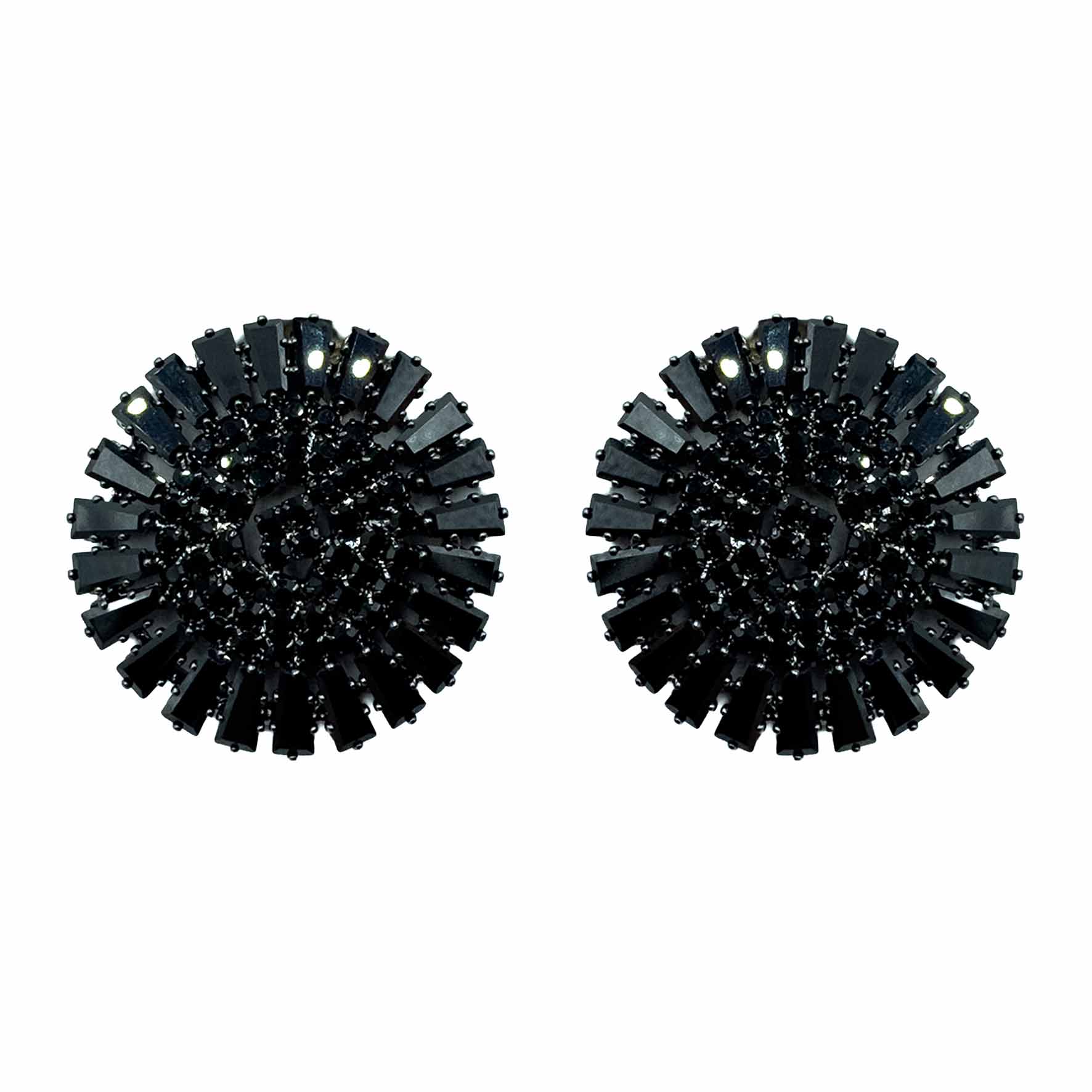 Palestro Milano Orecchini Base Dark - Black Cerchio Magico di Cristalli