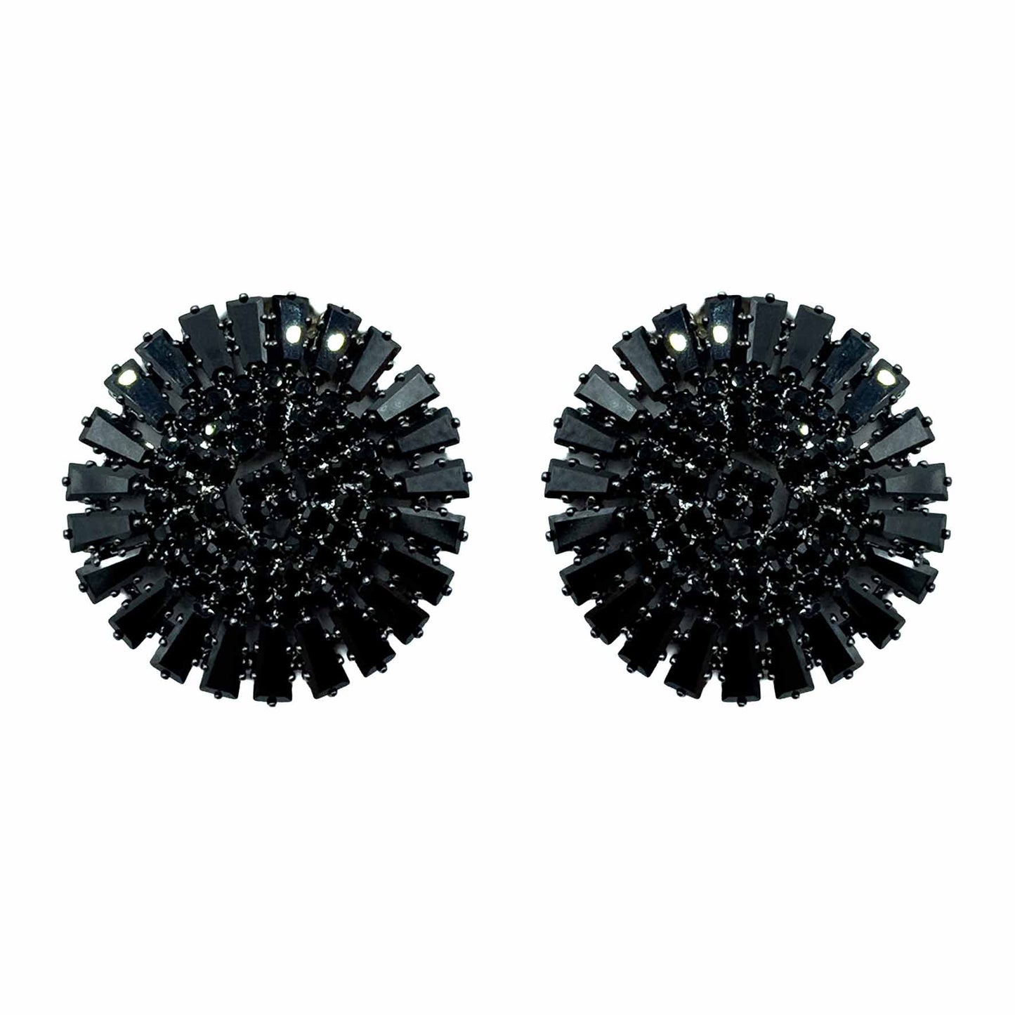 Palestro Milano Orecchini Base Dark - Black Cerchio Magico di Cristalli