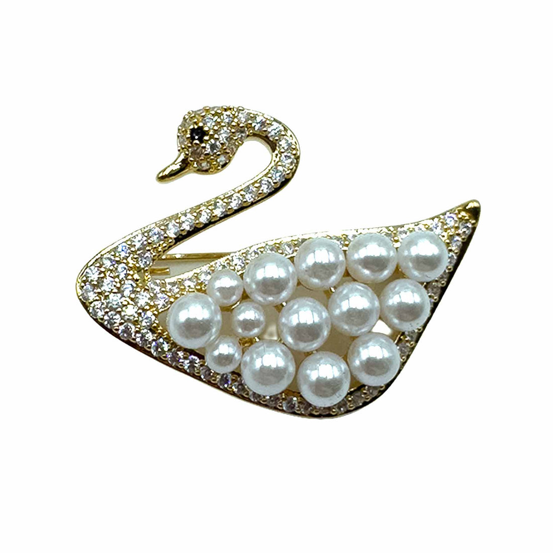 Palestro Milano Spille e spillette Cigno con Perle