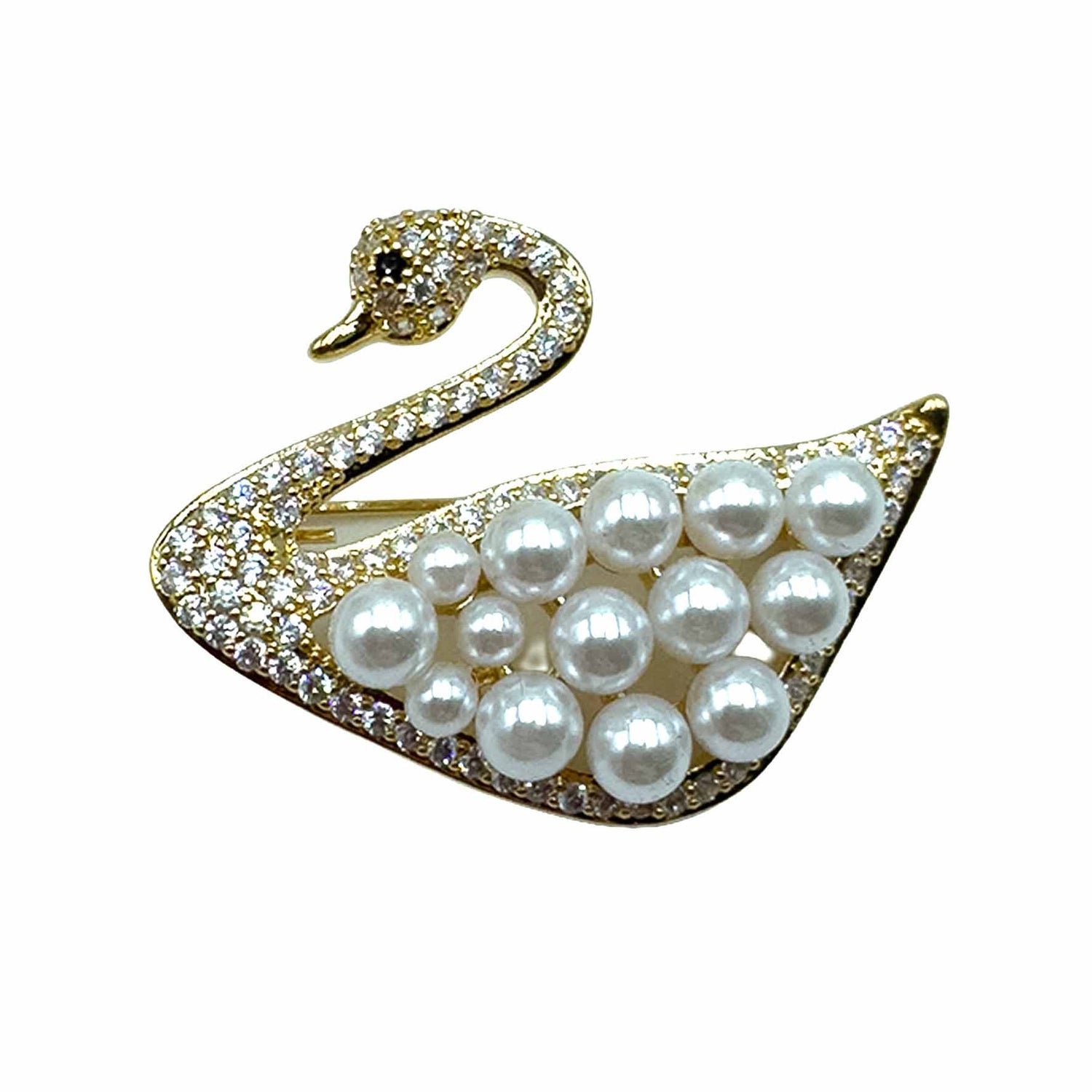 Palestro Milano Spille e spillette Cigno con Perle