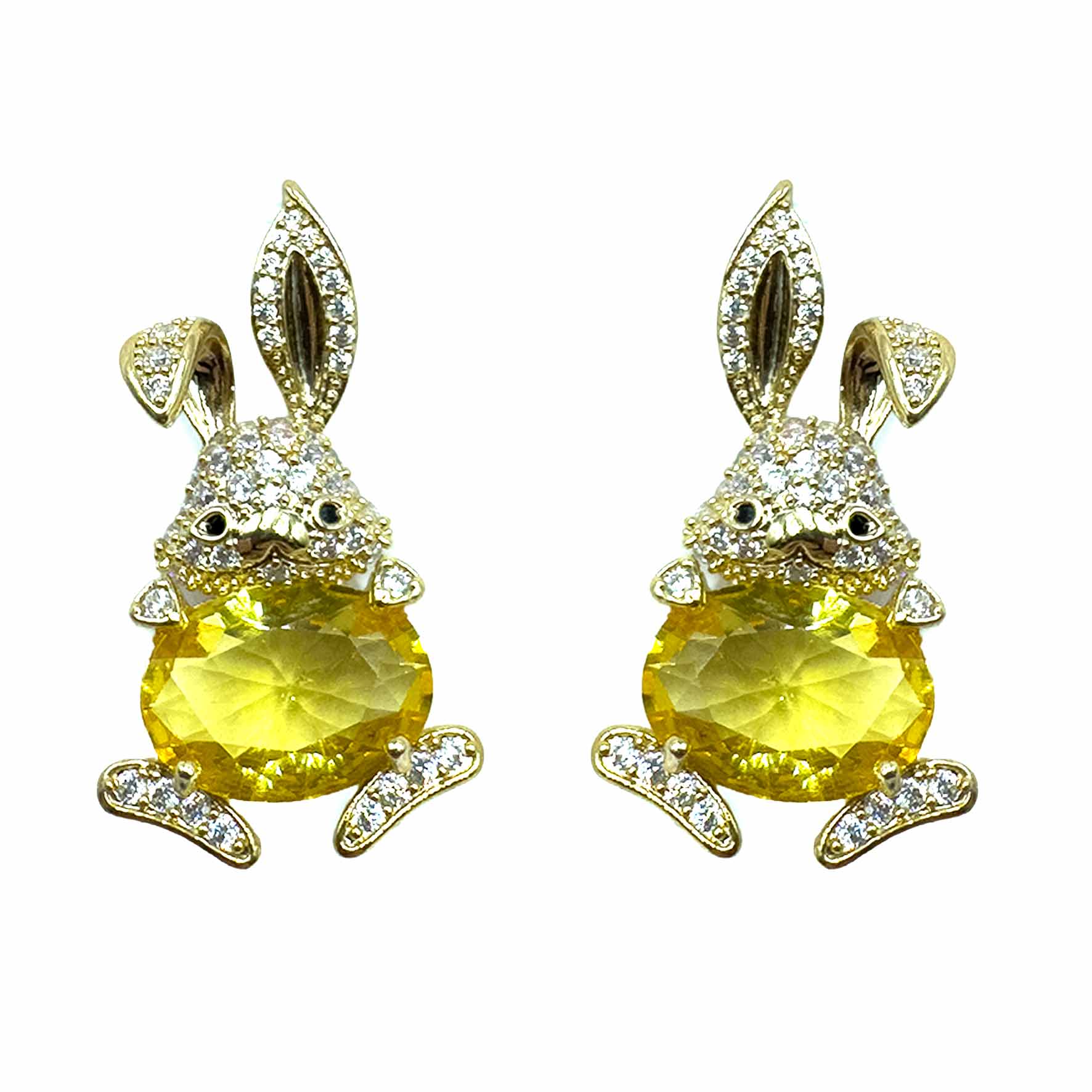 Palestro Milano Orecchini Coniglietto 925 zirconi e pietra