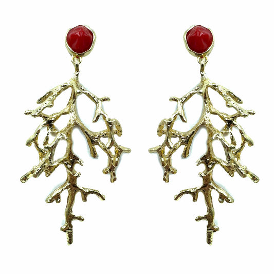 Corallo dorato con bottone irregolare