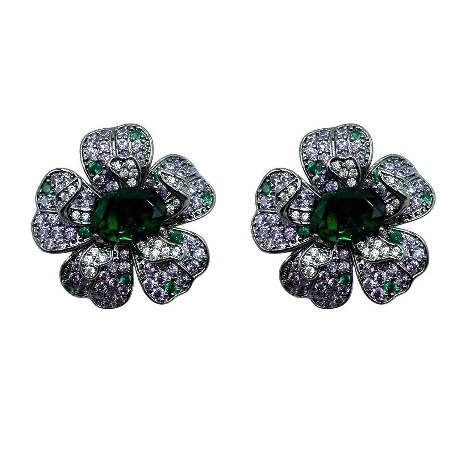 Palestro Milano Orecchini Dark - Verde Lillac Cosmos di Pavè