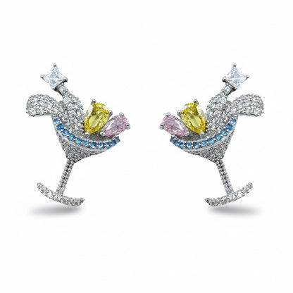 Palestro Milano Orecchini Silver Multi Drink di Pavè