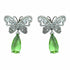 Palestro Milano Orecchini Silver - Goccia Verde Chiaro Farfalla & Goccia
