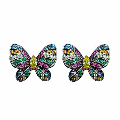 Palestro Milano Orecchini Dark - Multicolor Gemma Giallo Farfalla &amp; Gemma