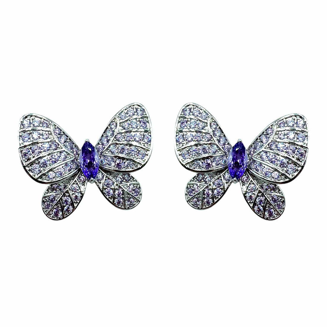 Palestro Milano Orecchini Silver - Lillac Farfalla &amp; Gemma