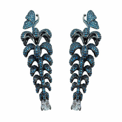 Palestro Milano Orecchini Blu Farfalla &amp; Pianta