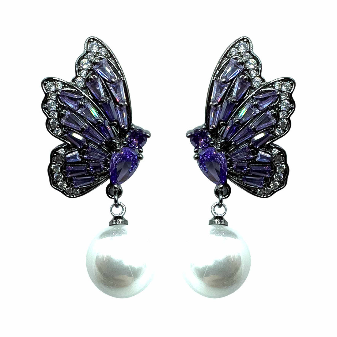 Palestro Milano Orecchini Violet Farfalline con Perla