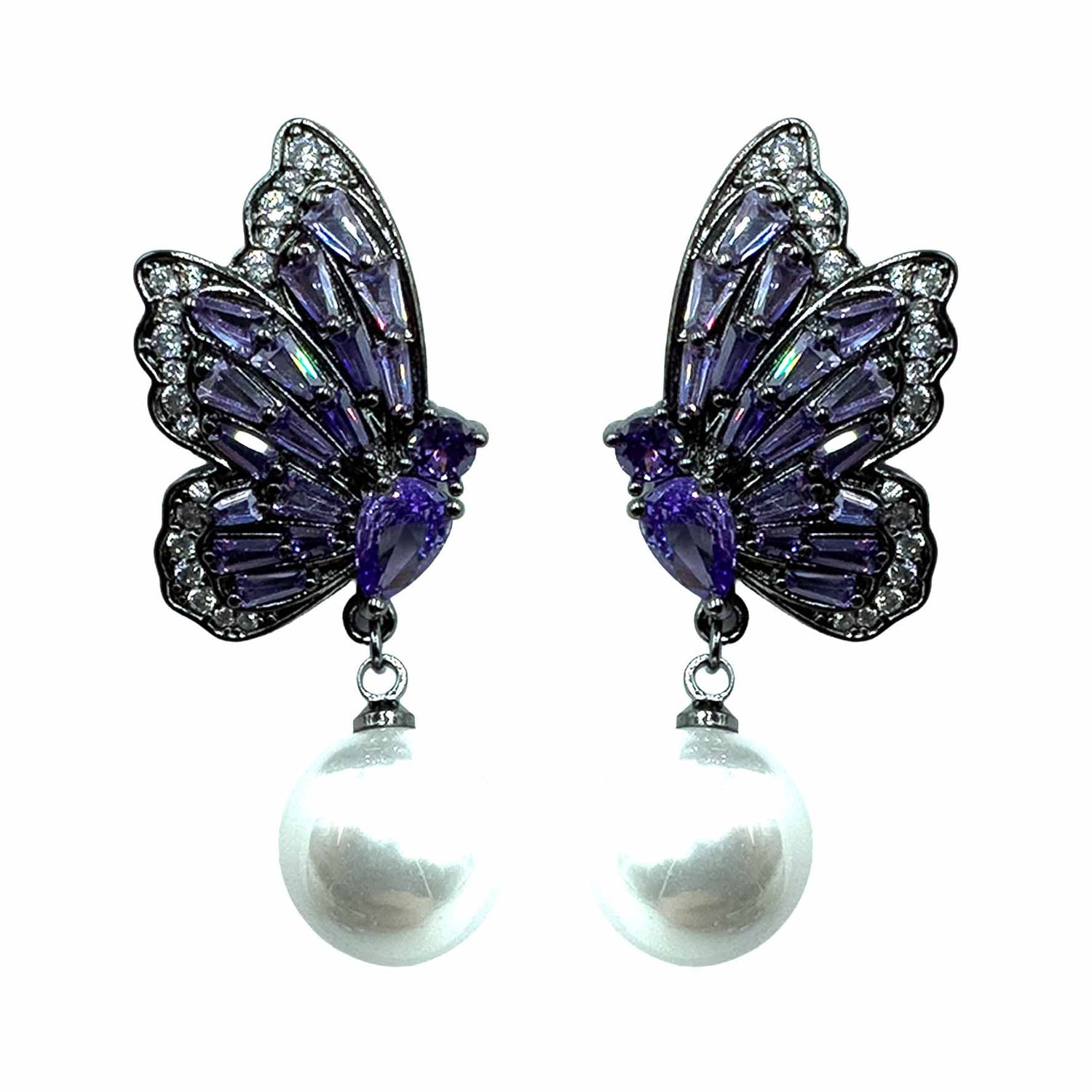 Palestro Milano Orecchini Violet Farfalline con Perla