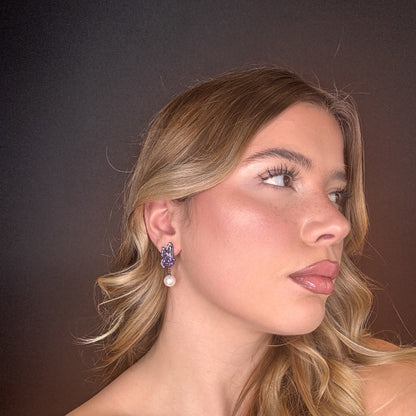 Palestro Milano Orecchini Farfalline con Perla