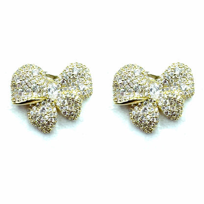 Palestro Milano Orecchini Total Gold Fiocchettini di Pavè