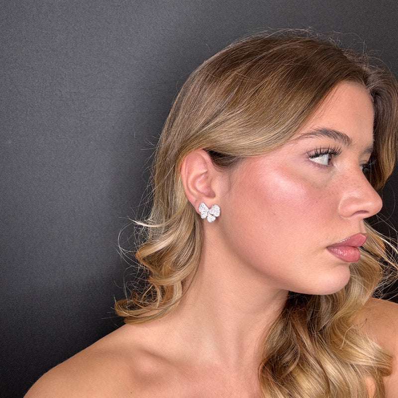 Palestro Milano Orecchini Fiocchettini di Pavè