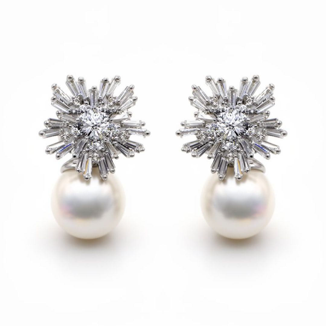 Palestro Milano Orecchini Fiocco di Neve perla