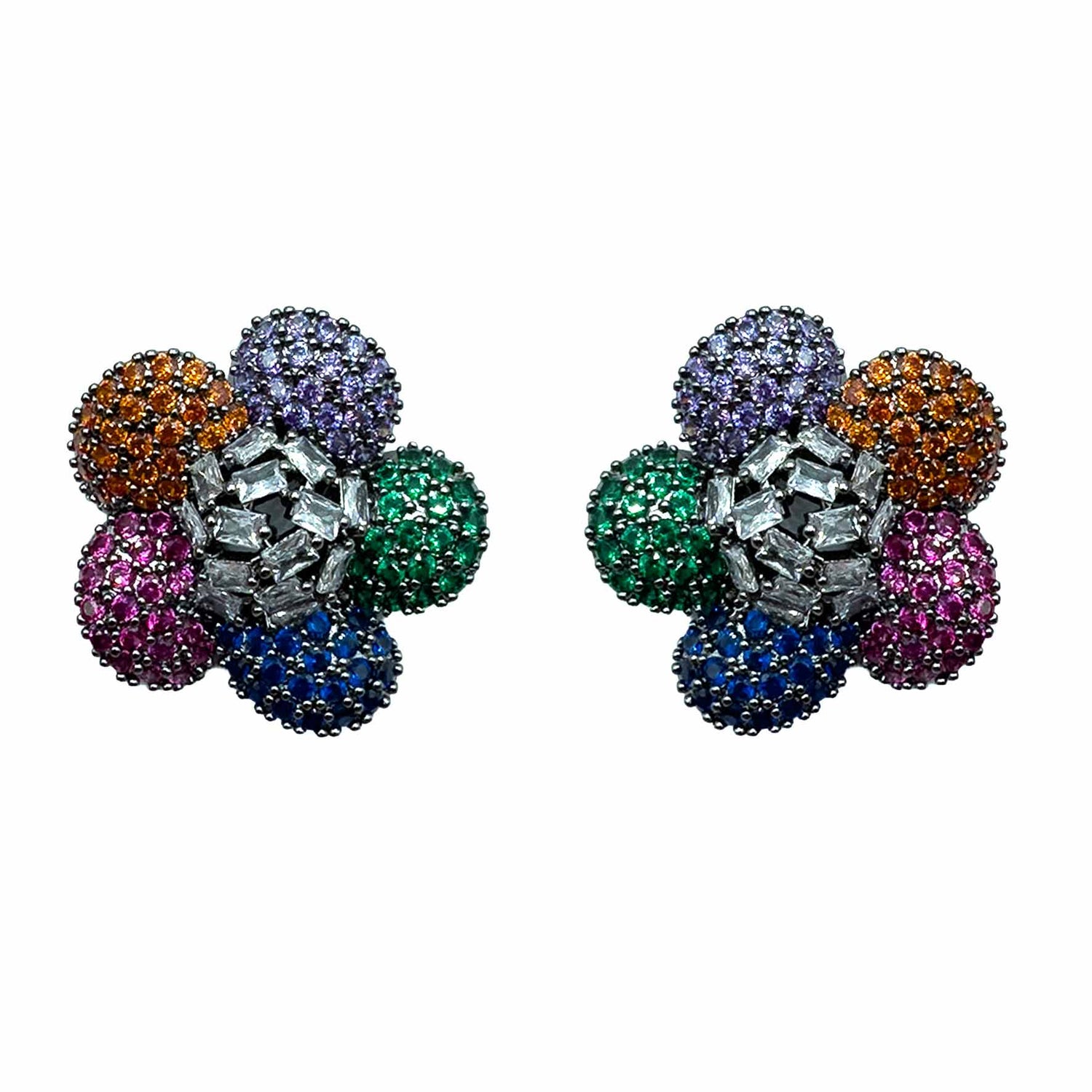 Palestro Milano Orecchini Dark - Multicolor Fiore di Gemme