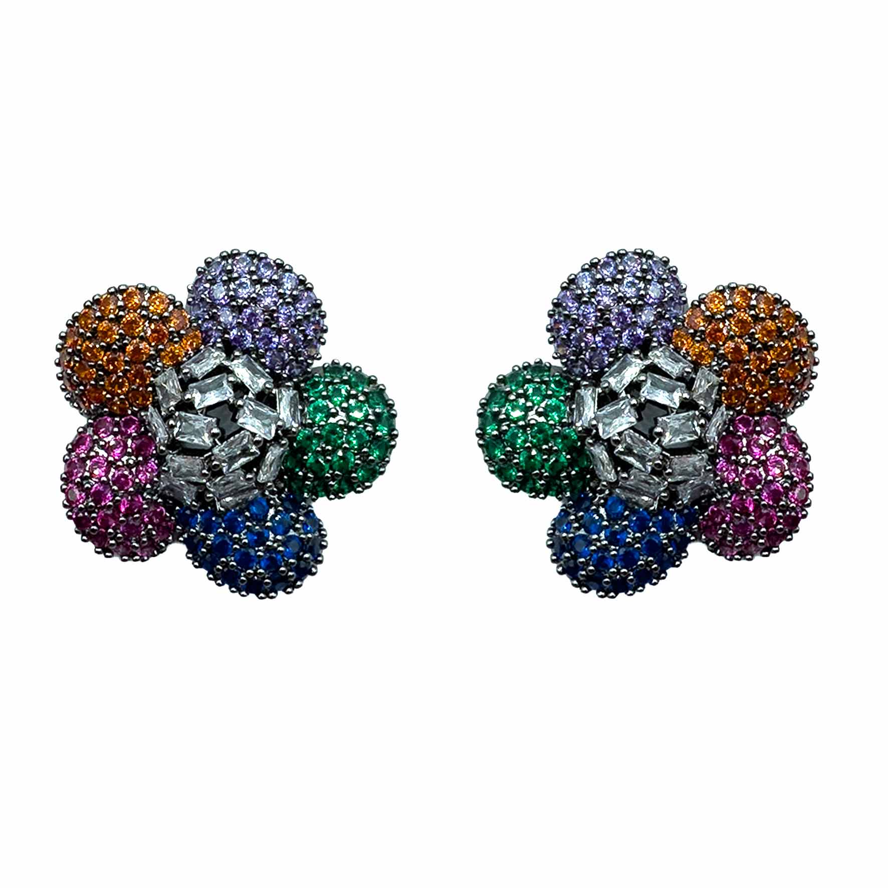 Palestro Milano Orecchini Dark - Multicolor Fiore di Gemme
