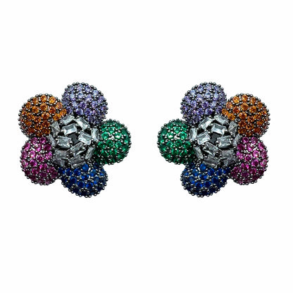 Palestro Milano Orecchini Dark - Multicolor Fiore di Gemme