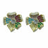 Palestro Milano Orecchini Gold - Multicolor Fiore Arricciato di Pavè