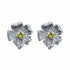 Palestro Milano Orecchini Silver - Pink Lillac Giallo Fiore Arricciato di Pavè