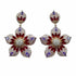 Palestro Milano Orecchini Rose Gold - Rubino Violet Fiore Azalea di Pavè