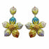 Palestro Milano Orecchini Gold - Multicolor Fiore Azalea di Pavè