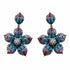 Palestro Milano Orecchini Silver - Rubino Turquoise Fiore Azalea di Pavè