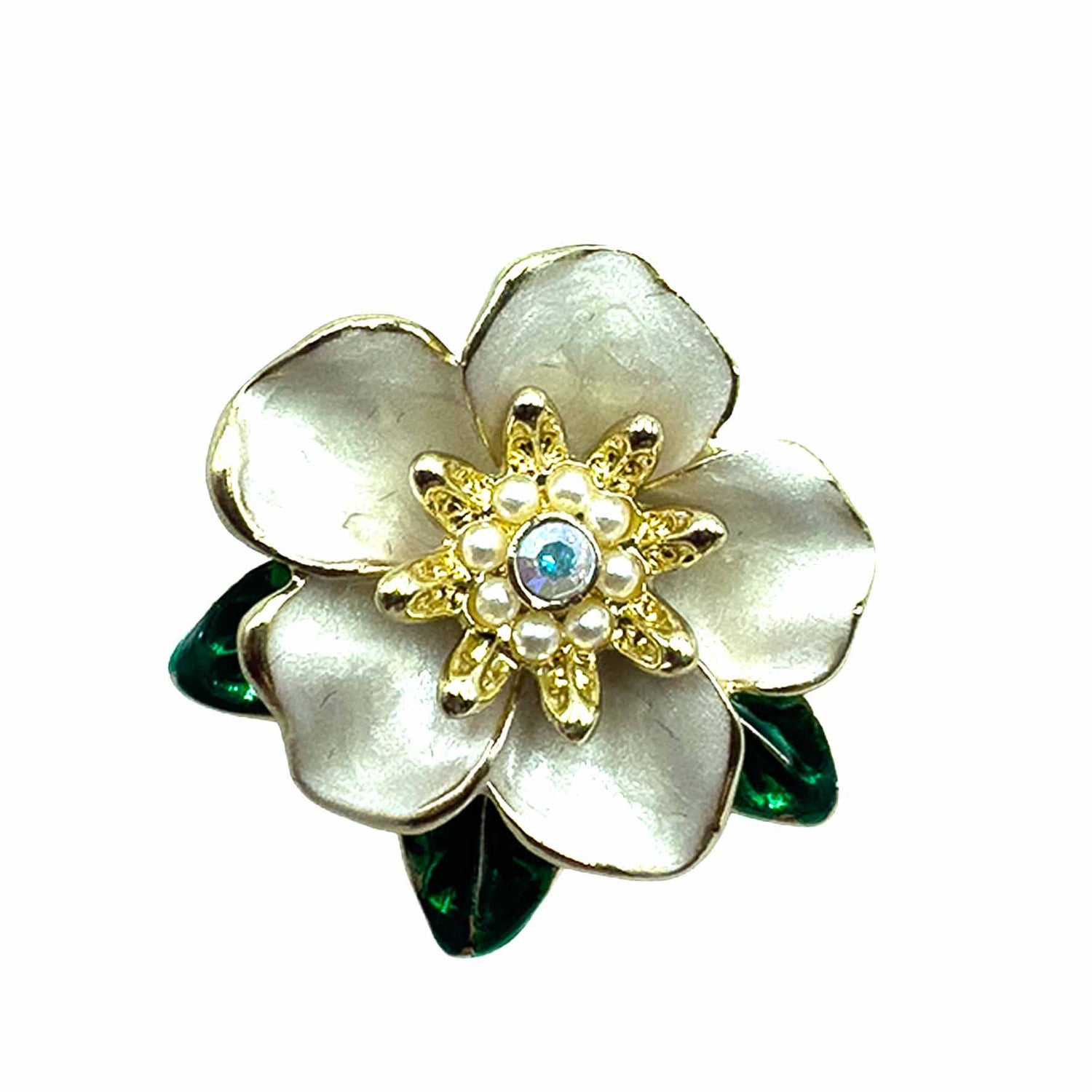 Palestro Milano Spille e spillette Bianco Fiore con Foglioline