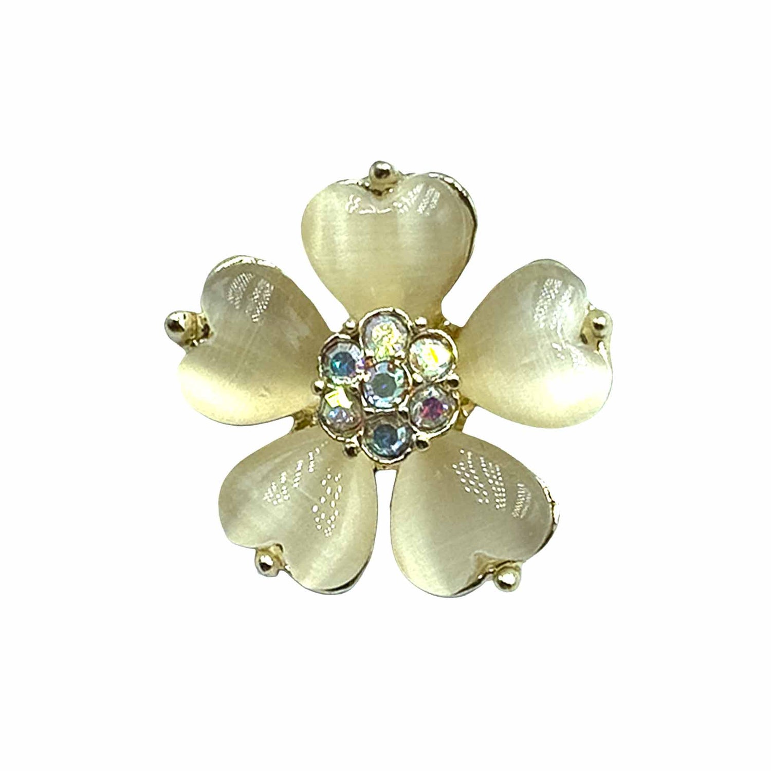 Palestro Milano Spille e spillette Gold - Crema Fiore con Petali a Cuore