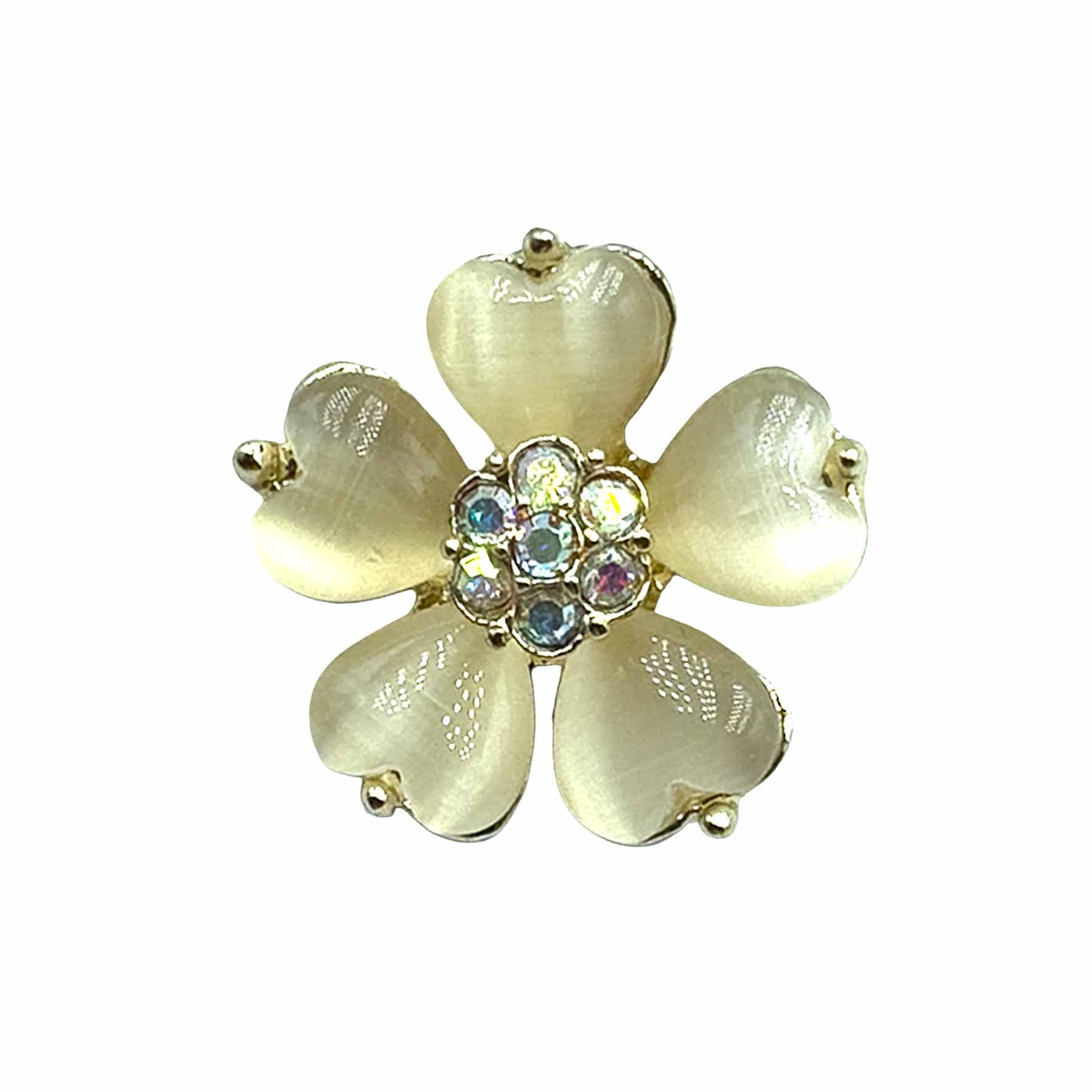 Palestro Milano Spille e spillette Gold - Crema Fiore con Petali a Cuore