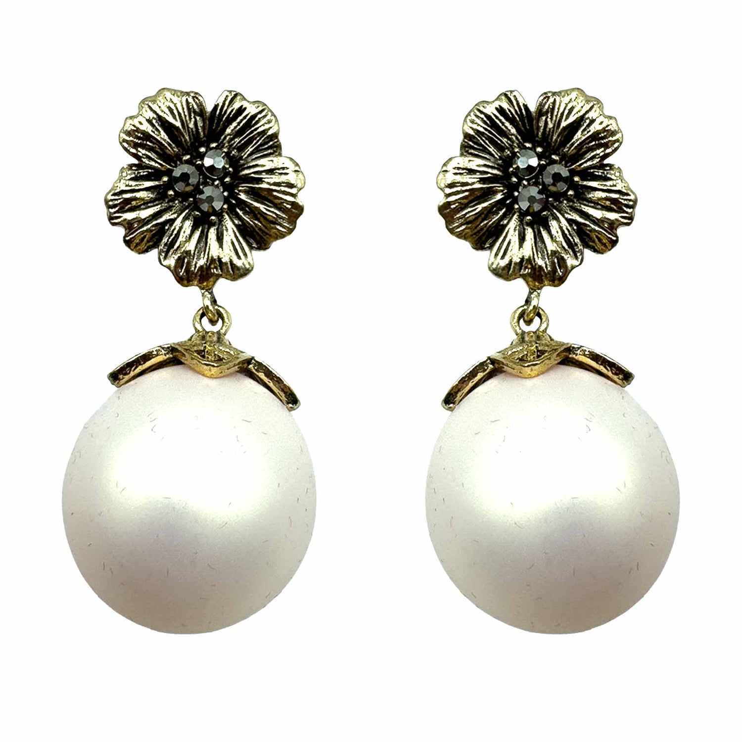 Palestro Milano Orecchini Perla Pink Fiore d'Oro & Perla Big