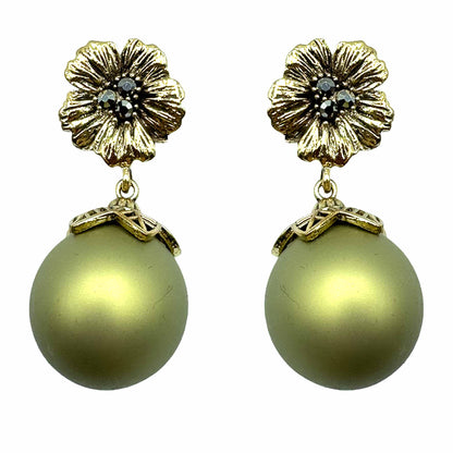 Palestro Milano Orecchini Perla Oliva Fiore d&