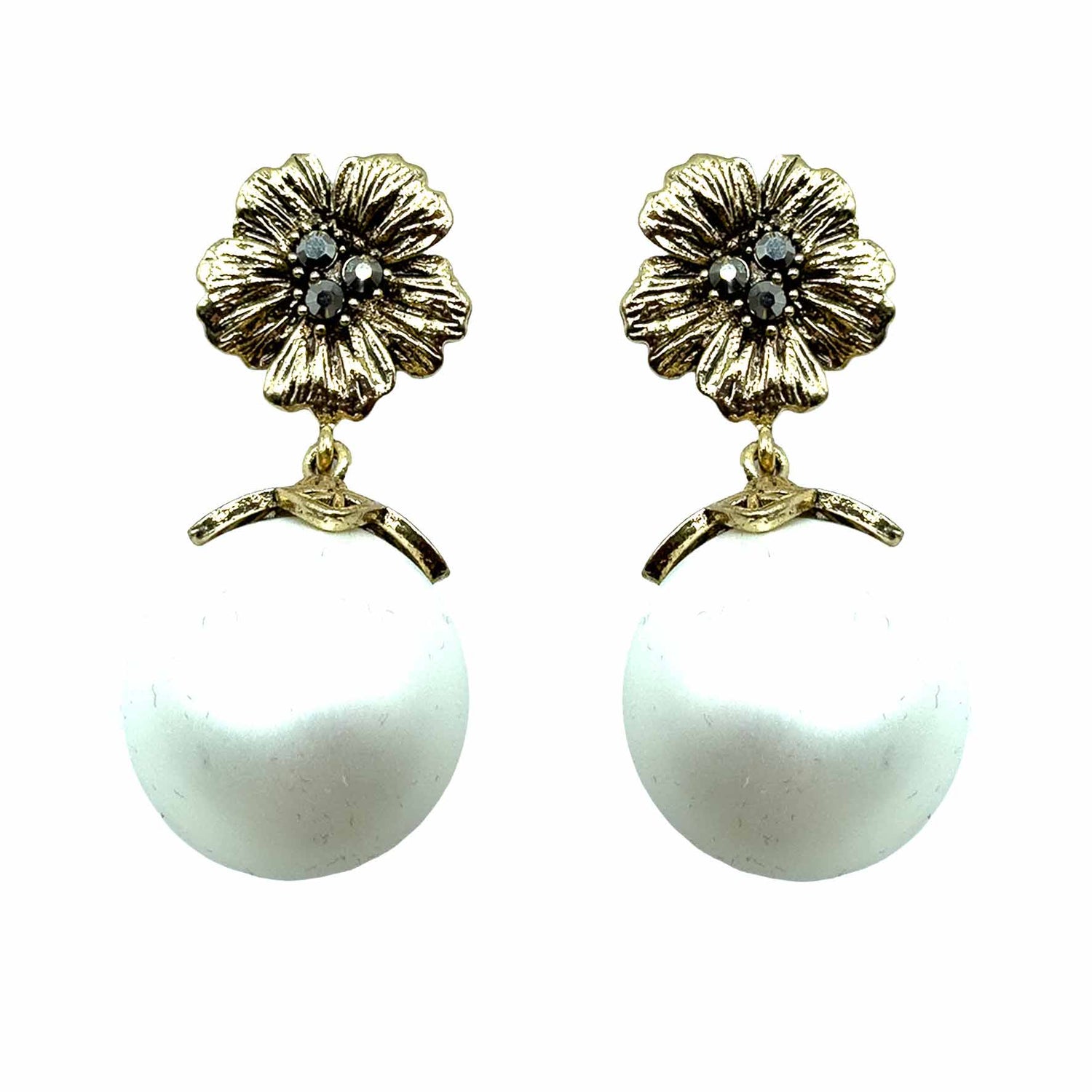 Palestro Milano Orecchini Perla Bianca Fiore d&